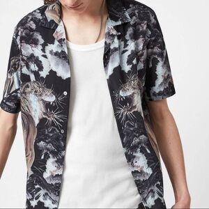 AllSaints Black GOBI Tiger Print Relaxed Fit